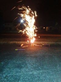 Illuminated lights at night