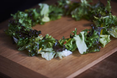 Close-up of vegetables on cutting board