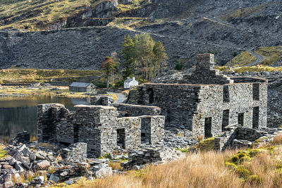 The abandoned cwmorthin slate quarry at blaenau ffestiniog in snowdonia, wales