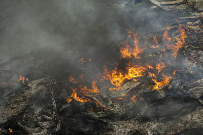 Close-up of bonfire