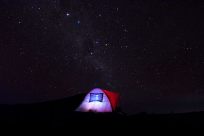 Star-studded night in the crater of mount tambora