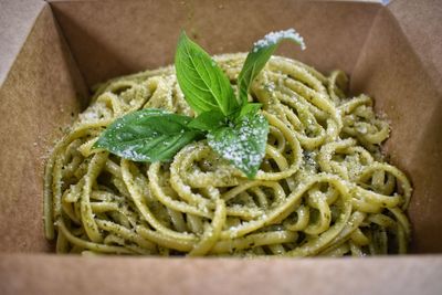 Close-up of pasta in plate