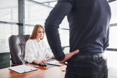 Business colleagues working at office