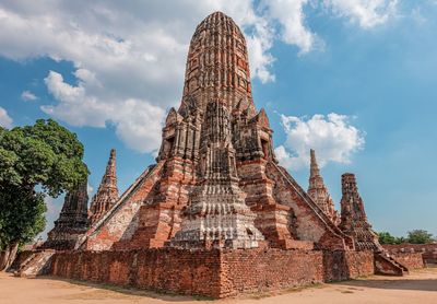 Panoramic view of temple building against sky