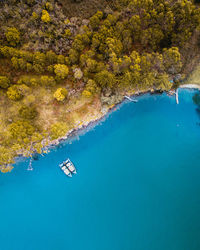 High angle view of water in sea