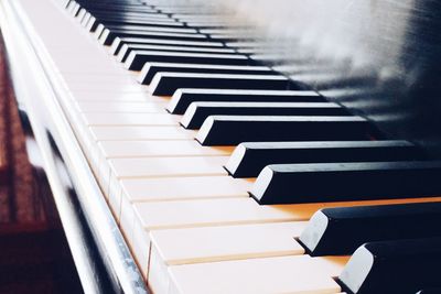 Close-up of piano keys