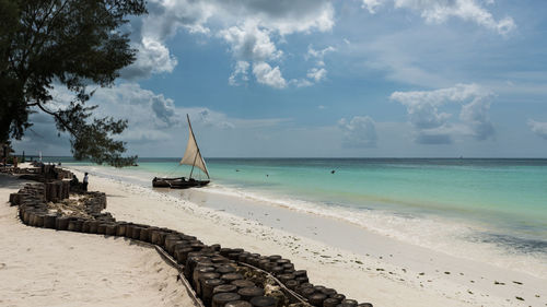 Scenic view of beach against sky