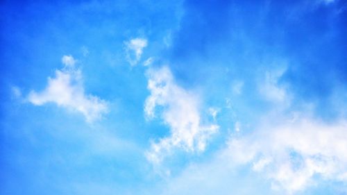 Low angle view of clouds in blue sky