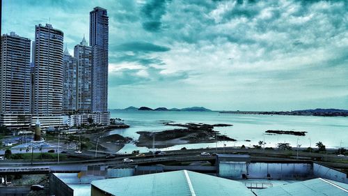 Cloudy sky over city