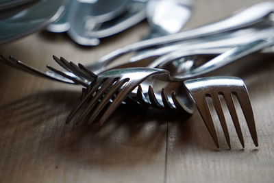 Close-up of spoon on table