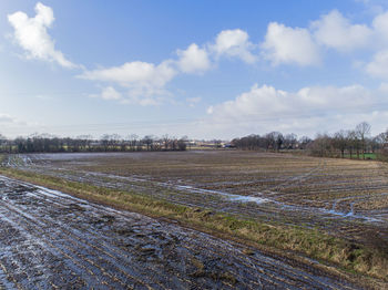 Scenic view of field against sky