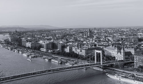 High angle view of bridge over river