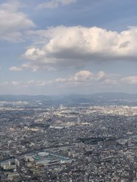 High angle view of townscape against sky