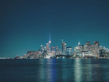 Toronto skyline view from polson pier. ontario