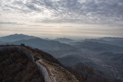 Scenic view of landscape against sky during sunset