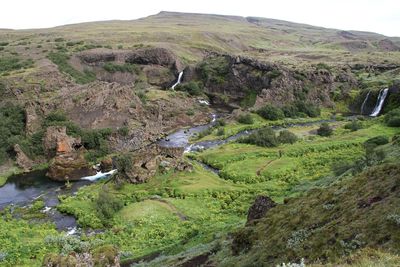High angle view of landscape against sky