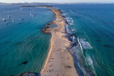 High angle view of beach