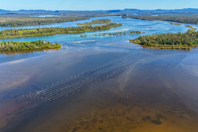 High angle view of beach