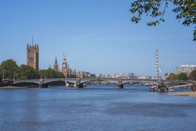 Bridge over river against sky