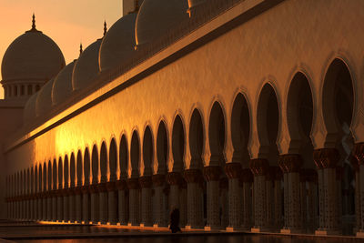 View of buildings at sunset