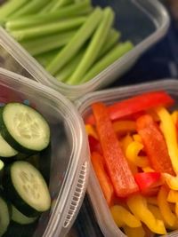 Close-up of chopped fruits in plate