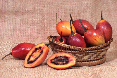 Close-up of fruits in basket