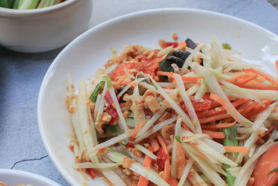 Close-up of food in bowl on table