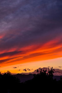 Scenic view of dramatic sky during sunset