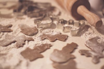 Close-up of cookies on table