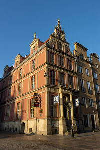 Low angle view of building against clear sky