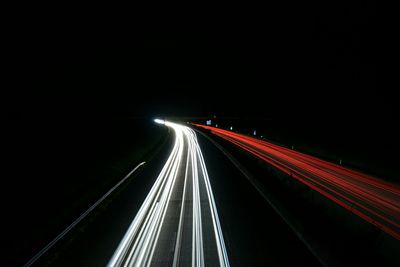 Blurred motion of train at night