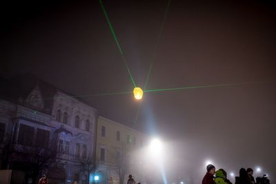 Illuminated city at night