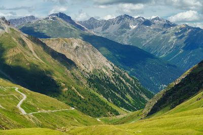 Scenic view of mountains against sky