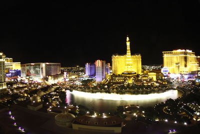 Illuminated cityscape at night