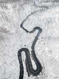 High angle view of bicycle on road