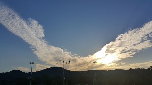 Low angle view of vapor trail in sky