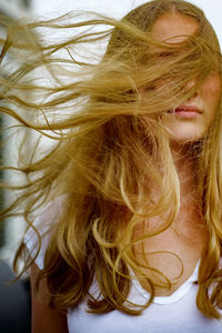 Close-up portrait of woman