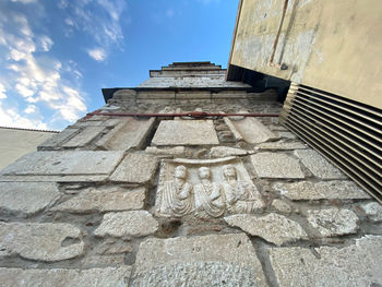 Low angle view of historic building against sky