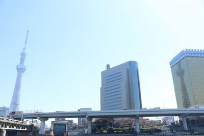 Low angle view of skyscrapers against sky