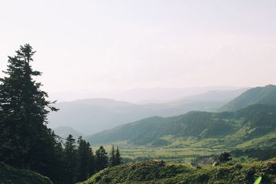 Scenic view of mountains against clear sky