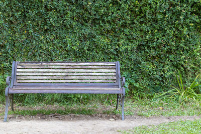 Empty bench in park