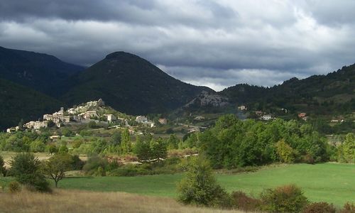 Scenic view of mountains against sky