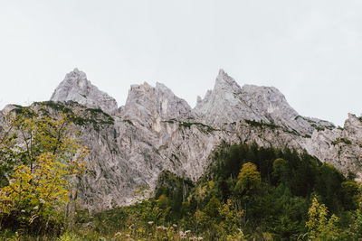 Scenic view of mountains against clear sky