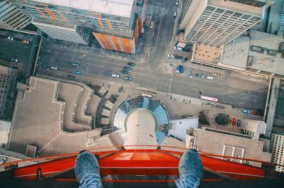 Directly above shot of road in city