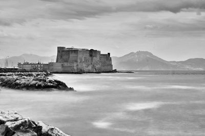 Scenic view of napoli whit sea against sky