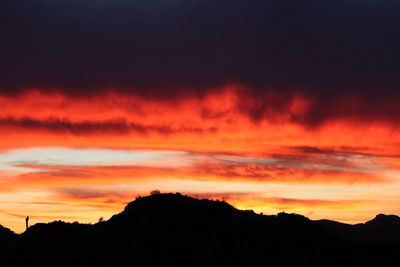 Scenic view of mountains against sky during sunset