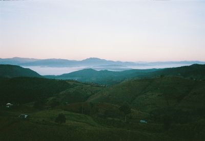 Scenic view of landscape against clear sky