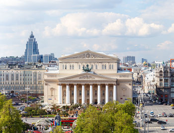 Bolshoi theatre, panoramic view from the belfry of the monastery of the holy mandylion