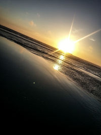 Scenic view of sea at sunset