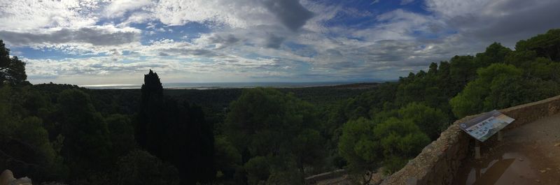 Scenic view of landscape against cloudy sky